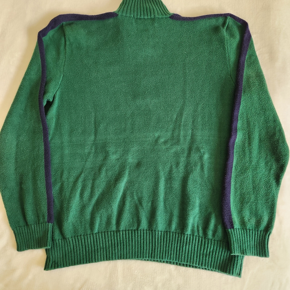 Polo Ralph Lauren VINTAGE 90s Forest Green Zip-Up Sweater XL - Picture 7 of 7